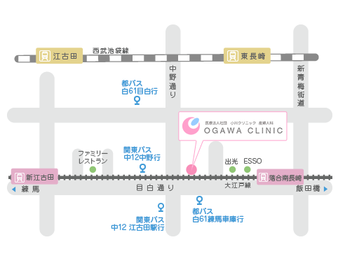 小川クリニックのアクセスマップ